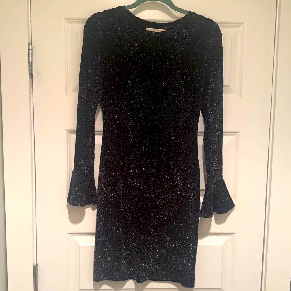 Michael Kors Black Sparkle Mini Long sleeve Dress